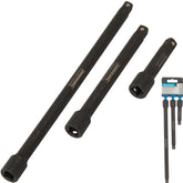 Silverline 3pc Impact Socket Extension Bar Long Reach 1/2" Drive Set 75 150 250